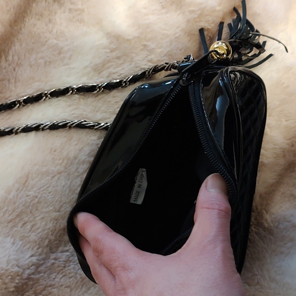 Faux leather mini black crossbody bag - Picture 9 of 11